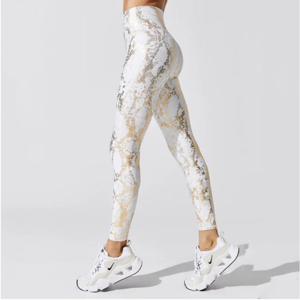 Sexy Women Metallic Snake High Rise Leggings